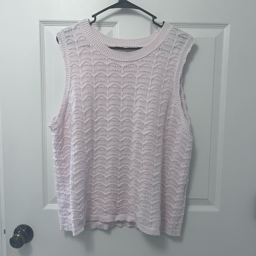 LOFT Scalloped Pointelle Sweater Tank Top NWOT - Picture 2 of 10